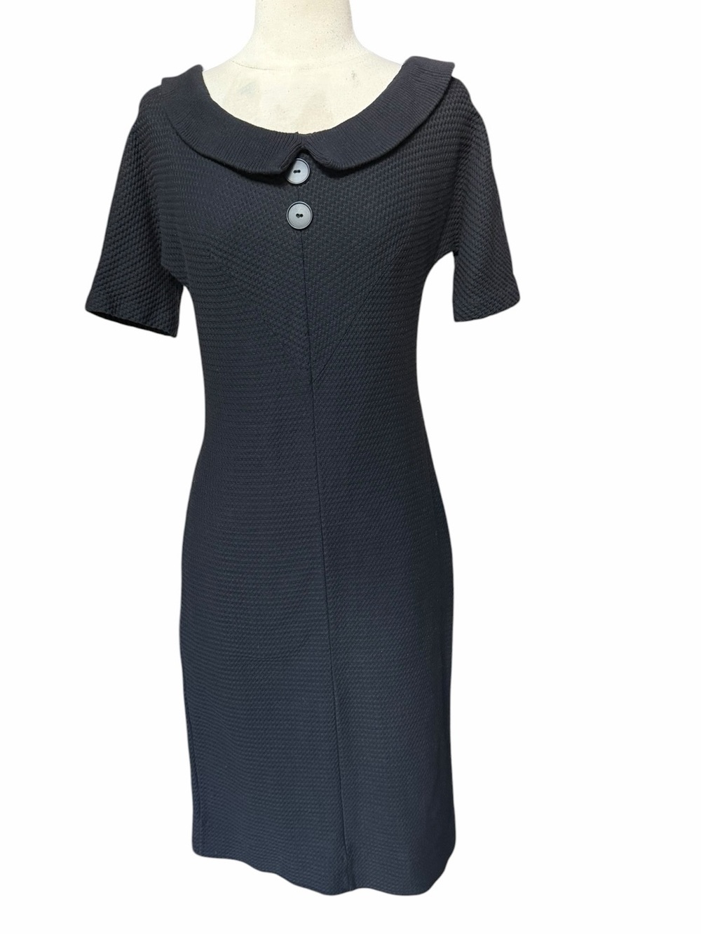 1940s Koret of‎ California Permathal Cotton Waffle Knit Sheath Day Dress